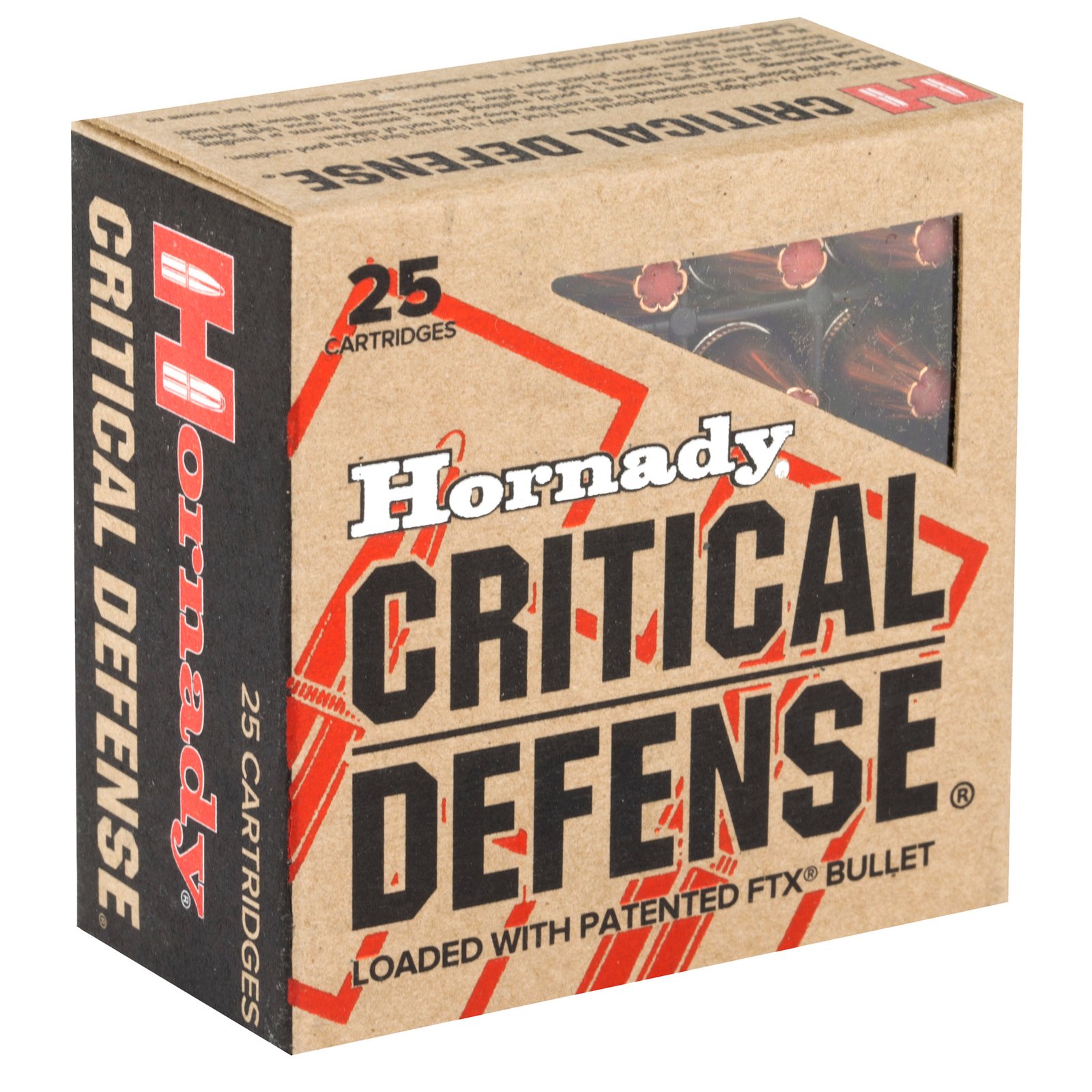 Hornady Critical Defense Ammunition 9mm Luger 115 Grain FTX 25rd