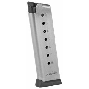 Mec-Gar USA Inc Magazine for 1911 with Removable Buttplate and Follower .45 ACP 8 Round Stainless Steel