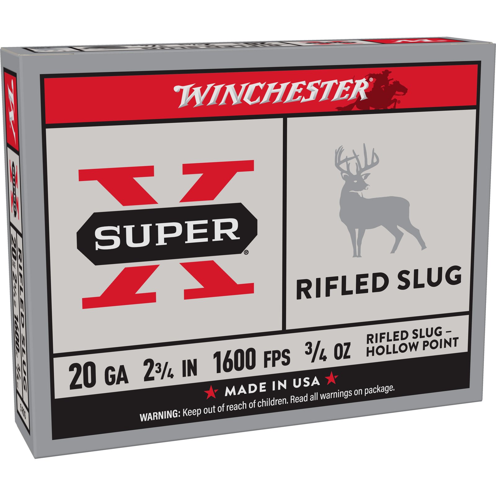 Winchester Super X 20ga Rifled Slug HP 2 3/4" 5rd