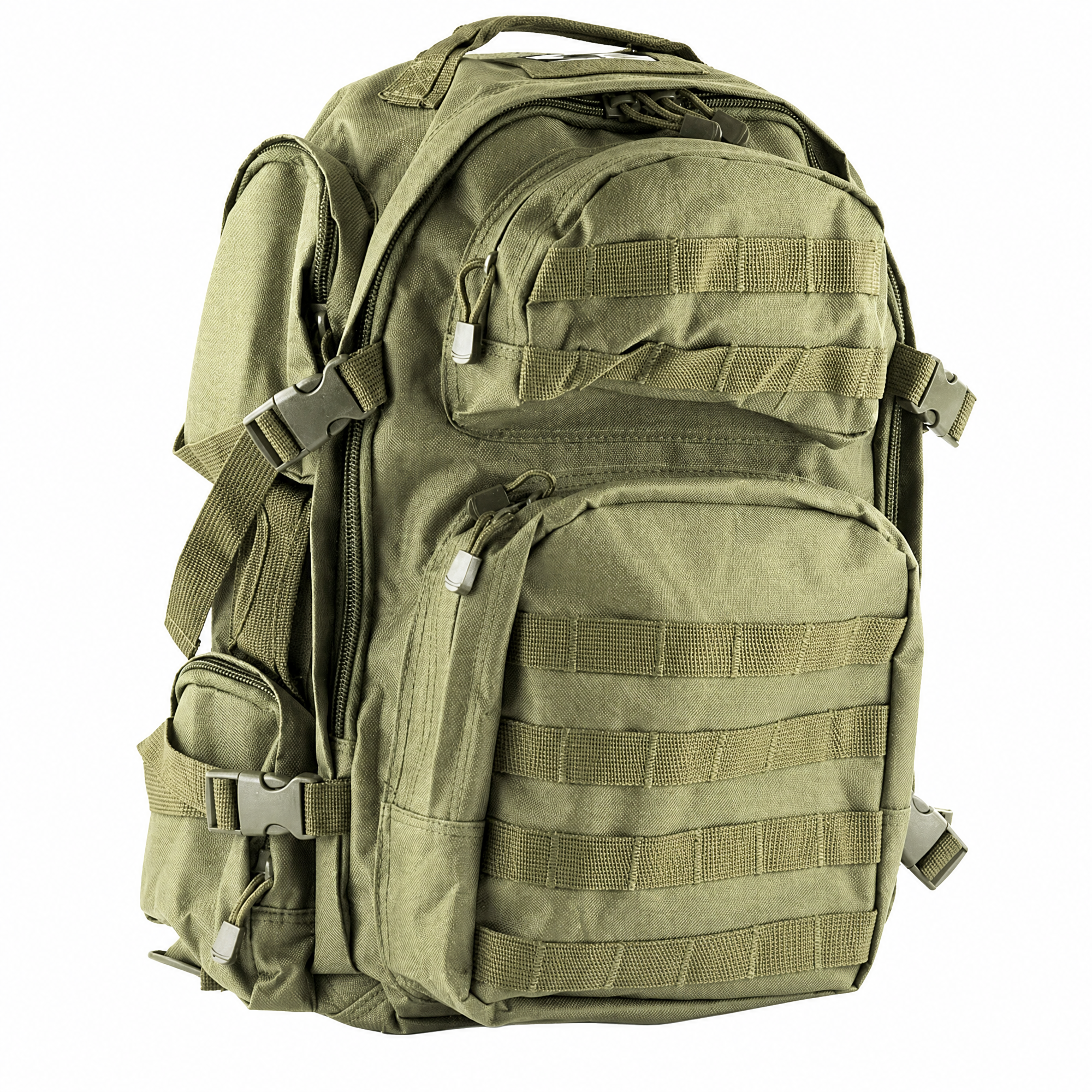 NcSTAR, Tactical Backpack, 18" x 12" x 6" Main Compartment, Nylon, Green, Adjustable Shoulder Straps, Exterior PALS/ MOLLE Webbing, Hydration Bladder Compatible
