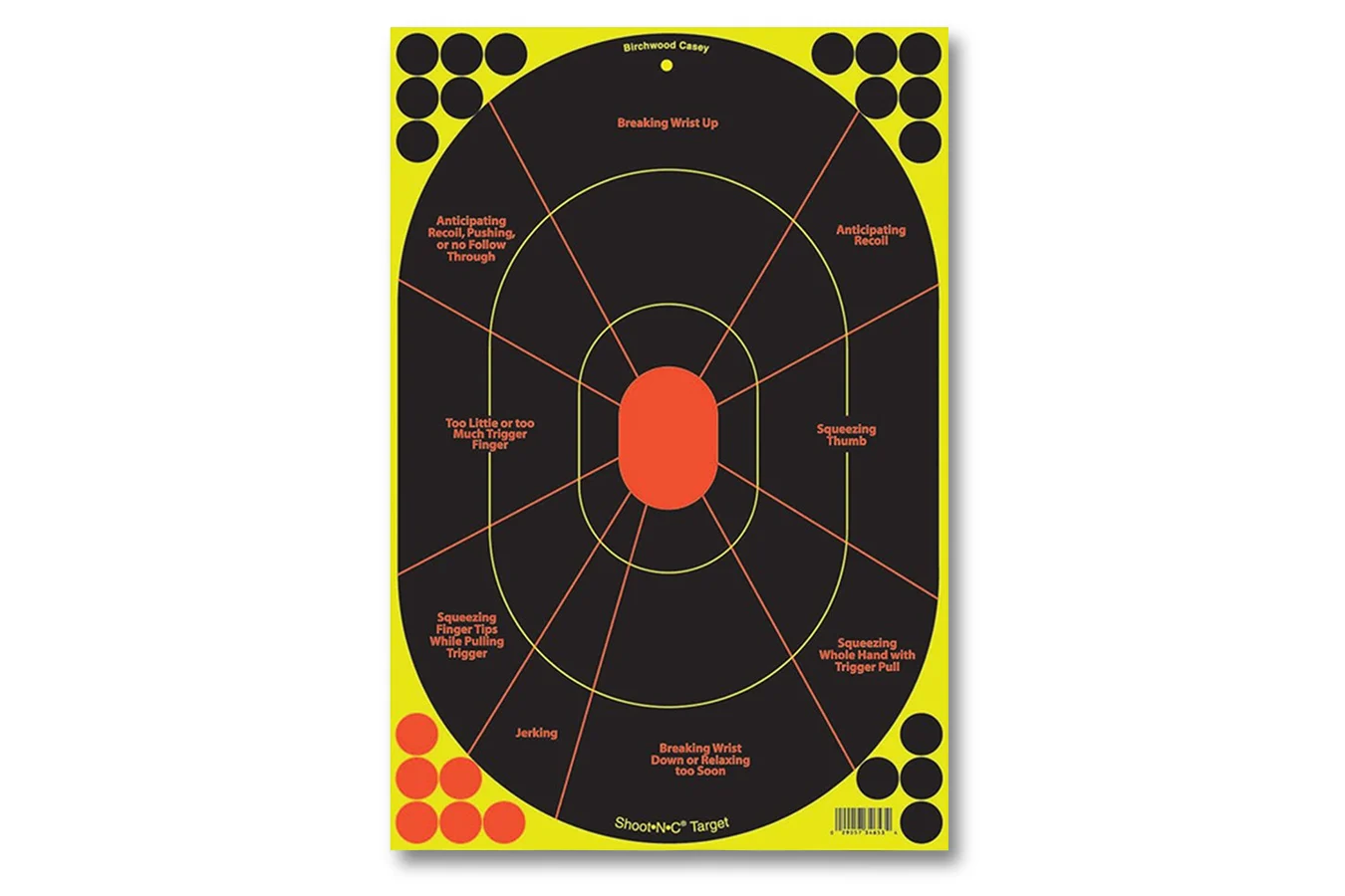 Birchwood Casey Shoot-N-C Handgun Trainer Adhesive Paper Silhouette Target-5 Pack